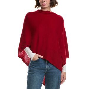 Sofiacashmere Jersey Solid Wool & Cashmere-Blend Poncho, Red